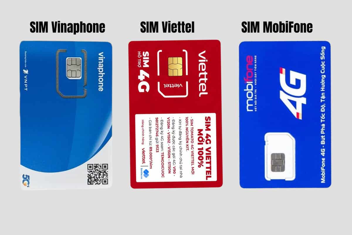 Tourist SIM cards of major mobile operators in Vietnam