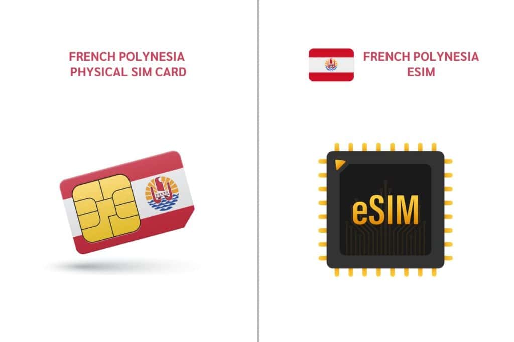 Two types of French Polynesia SIM cards for visitors: physical SIM and eSIM