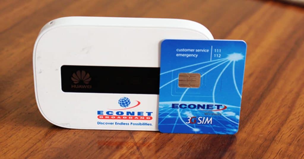 Econet SIM card and portable wifi router