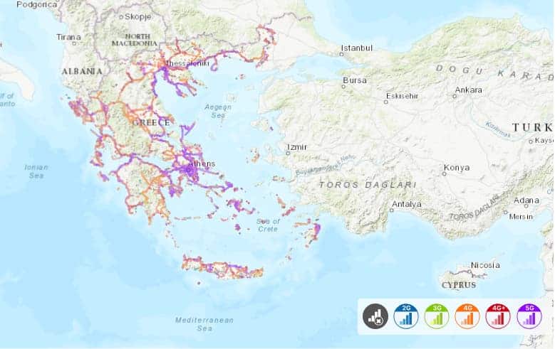 Nova coverage map in Greece (Source: nPerf) 