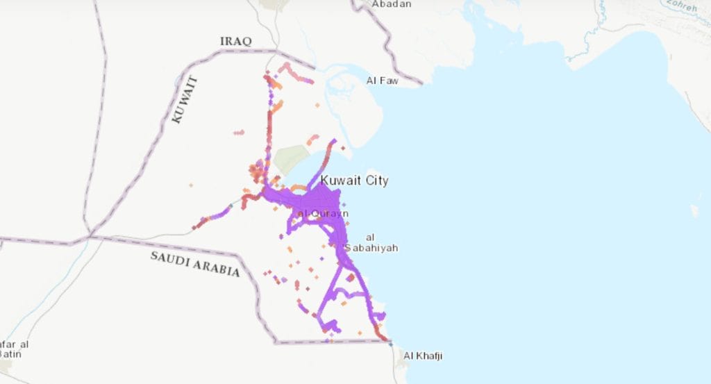 ooredoo kuwait coverage map