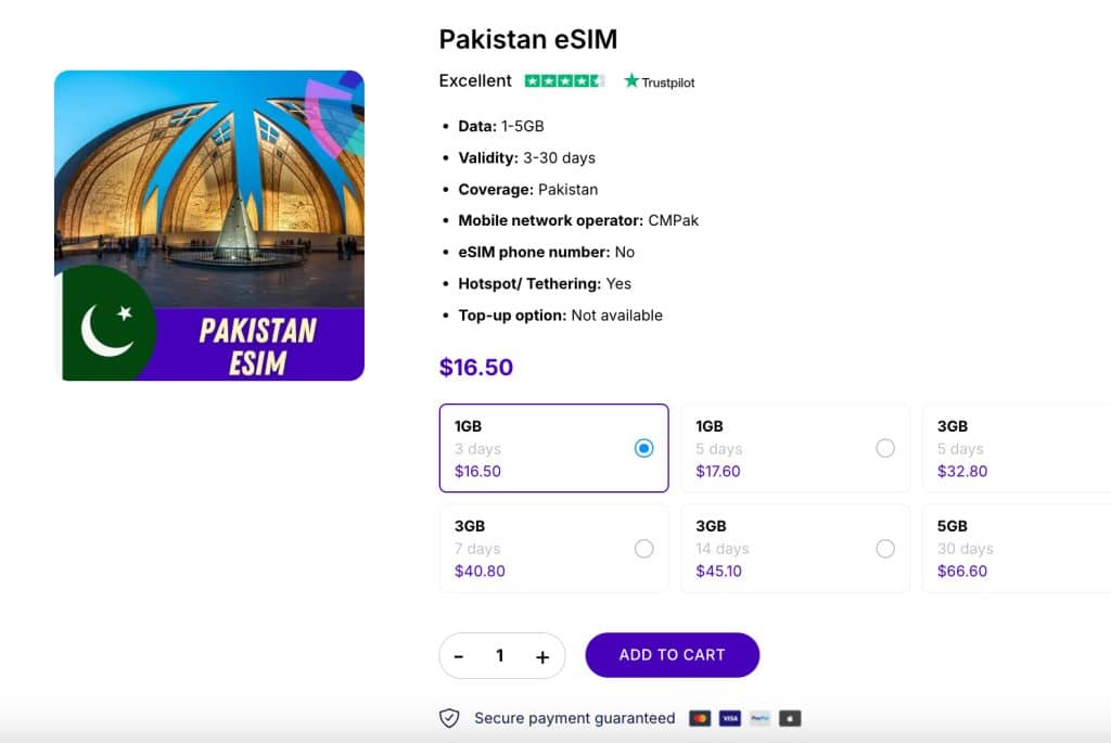 pakistan esim gigago