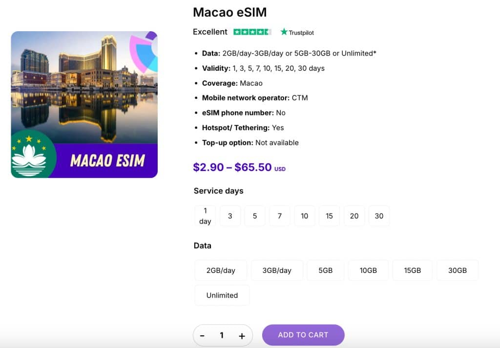 macau esim gigago