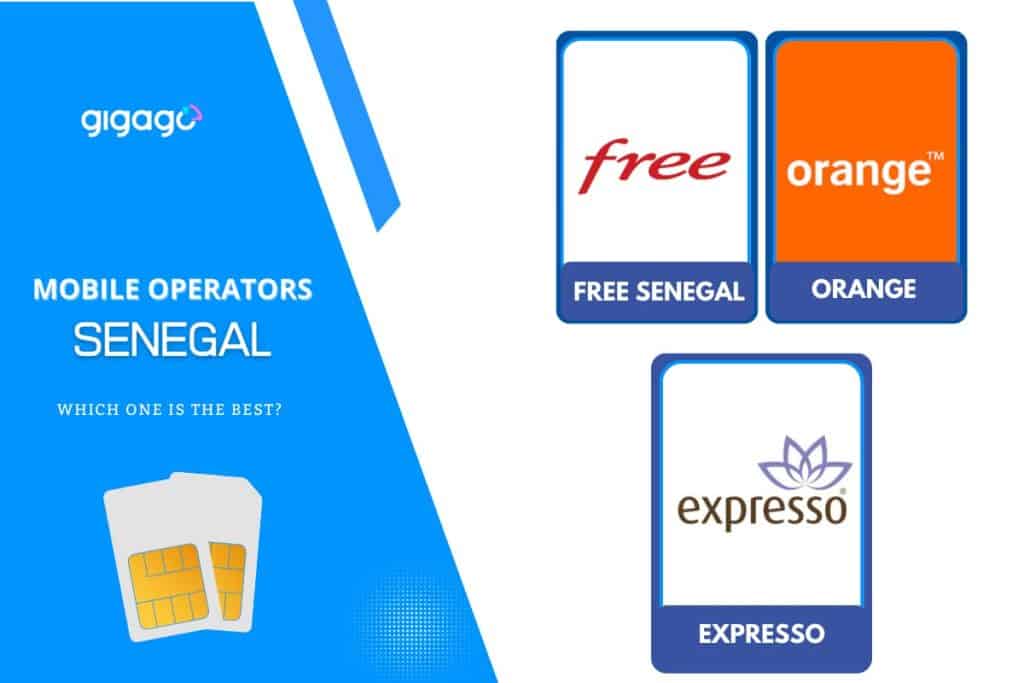 Major mobile carriers in Senegal: Orange, Expresso, and Free Senegal