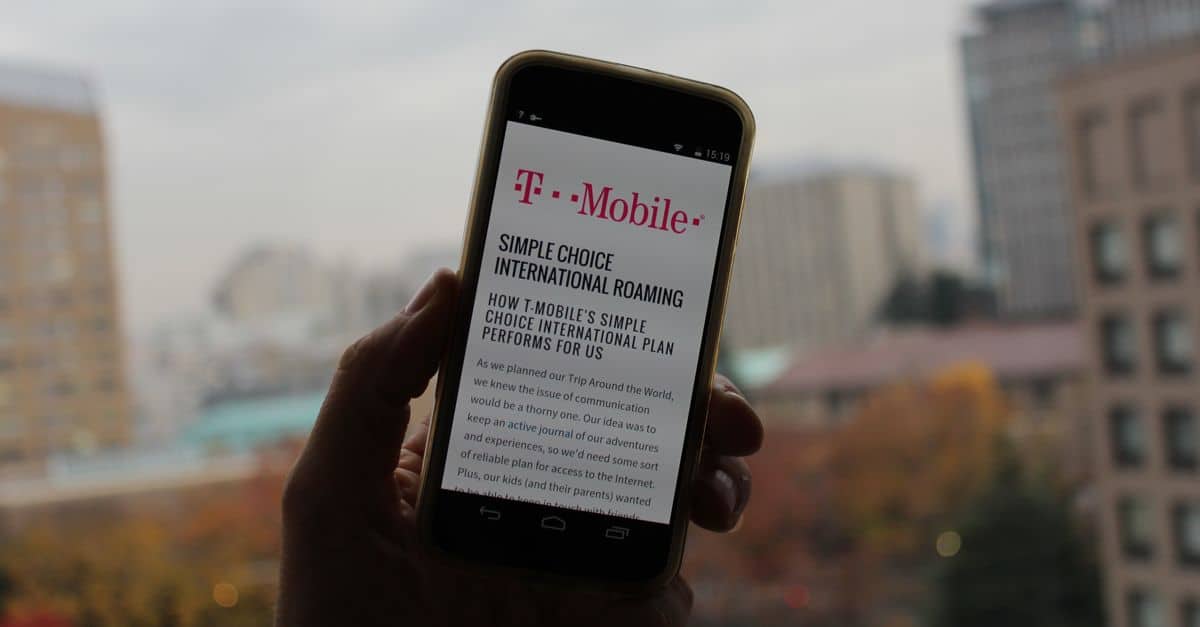 International roaming service of T-Mobile USA for China 