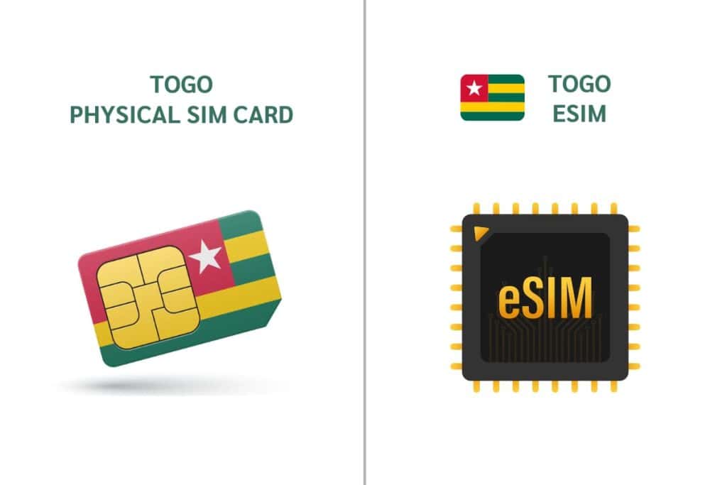 Two types of Togo SIM cards: physical SIM and eSIM