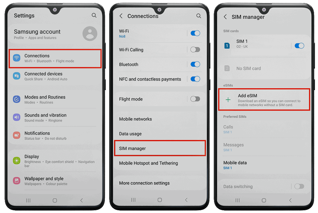 Use eSIM Manager app on Android to add eSIM