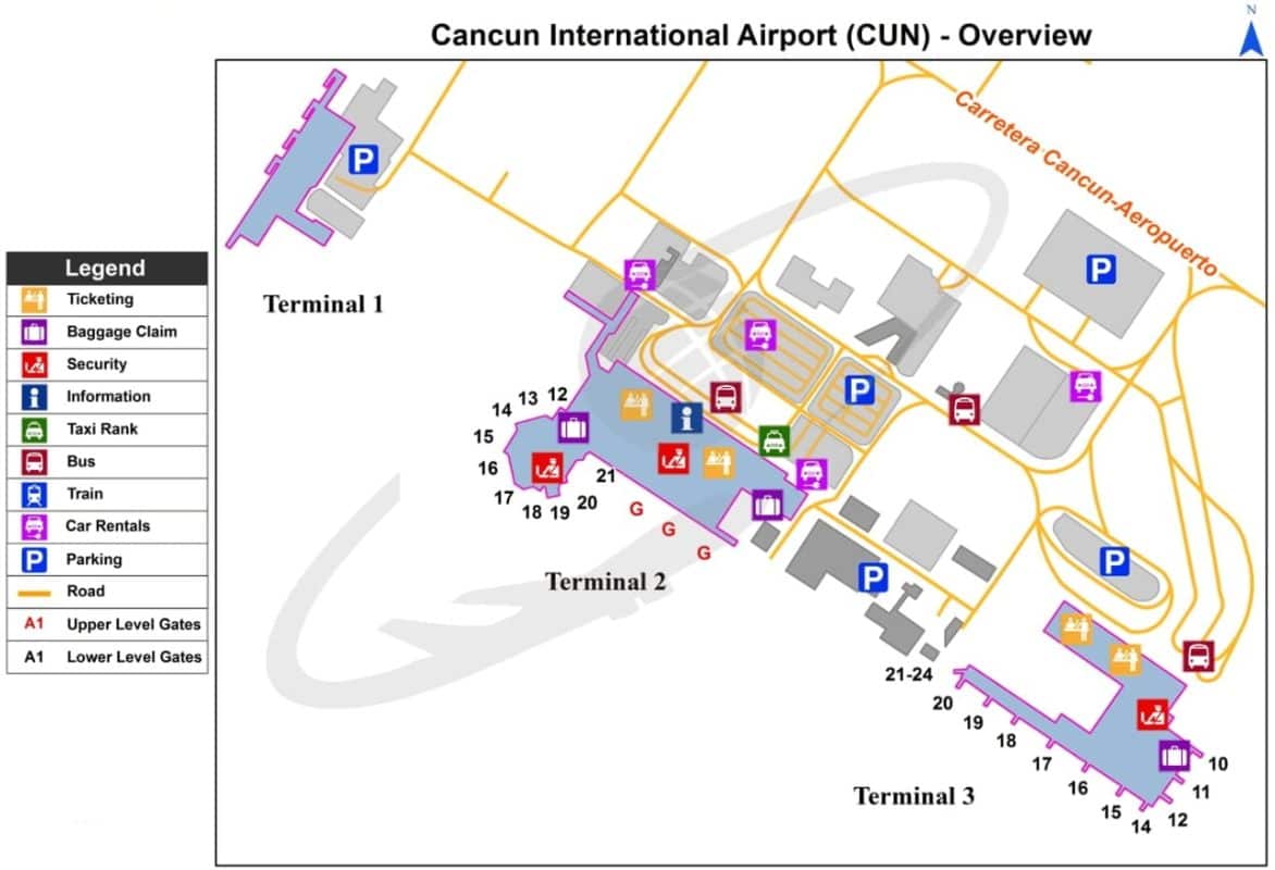 Cancun international airport map