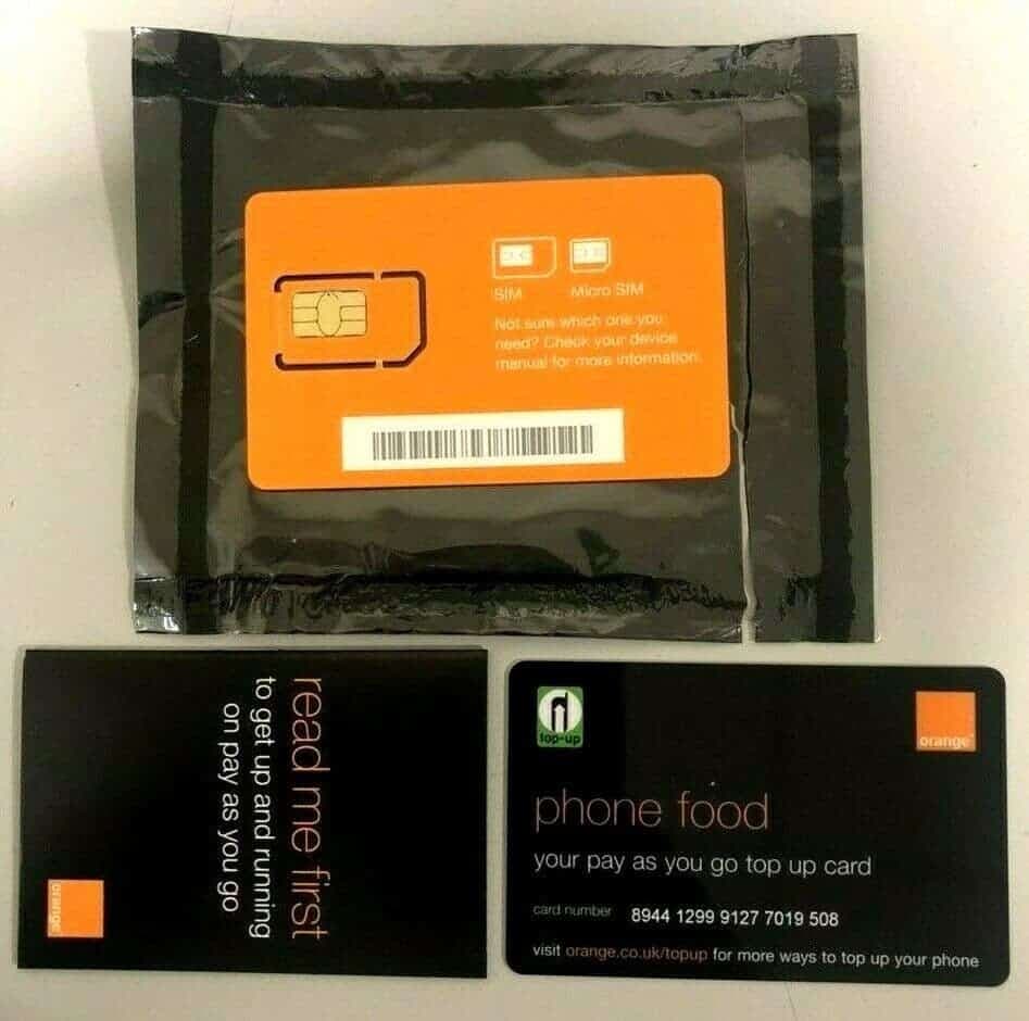 Orange SIM card