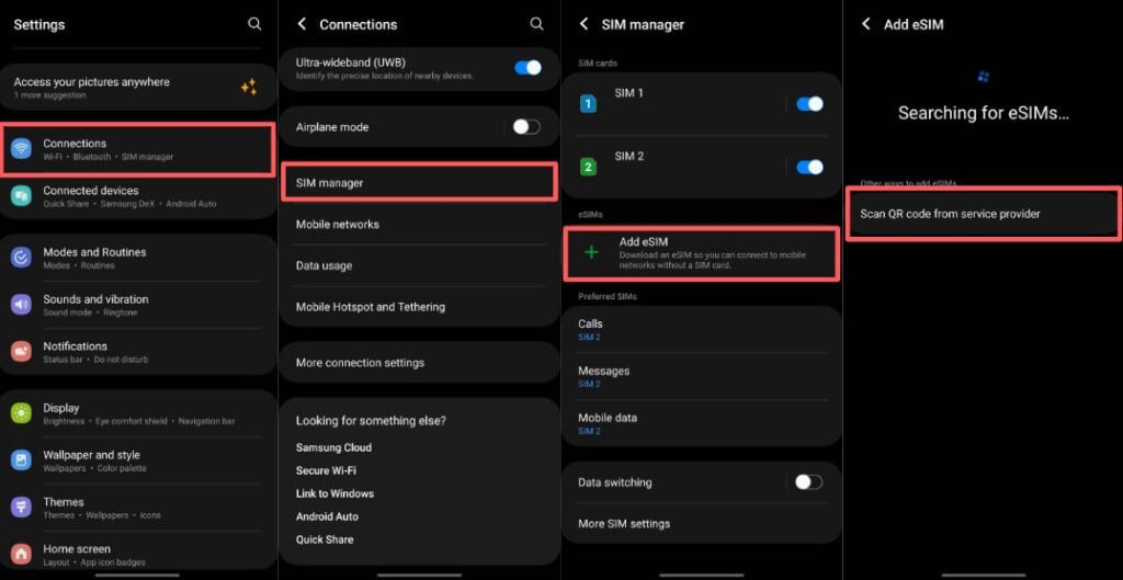 Guide to convert SIM to eSIM on Samsung devices