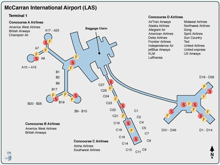 Las Vegas airport map