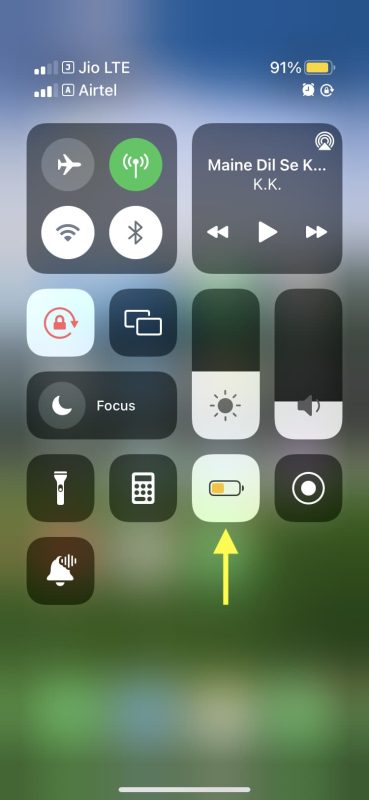 Activate low power mode to save battery power