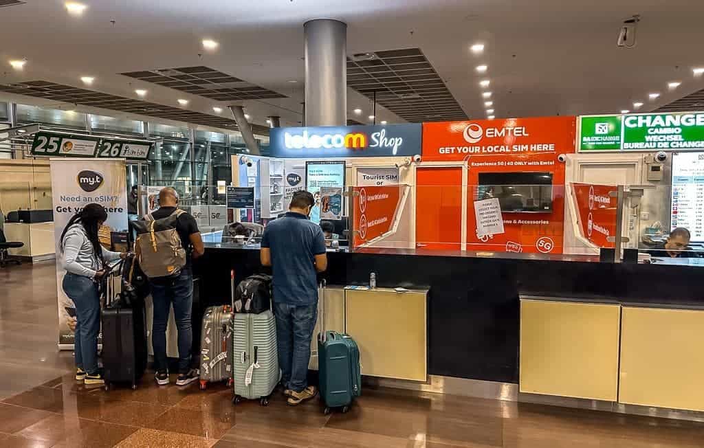 Mauritius SIM Card kiosks at the airport