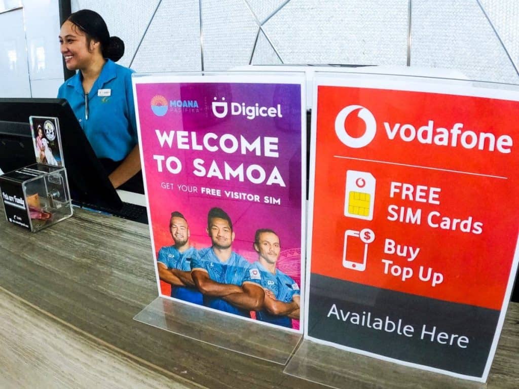 Samoa SIM Card sold at Faleolo International Airport 