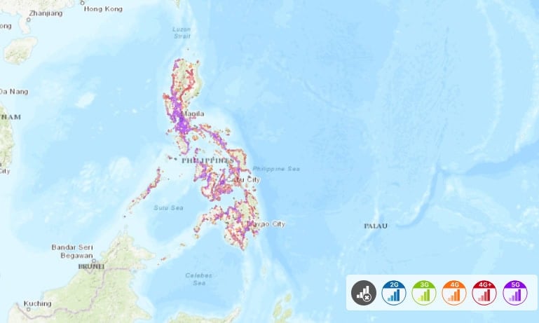 Smart coverage map in the Philippines 