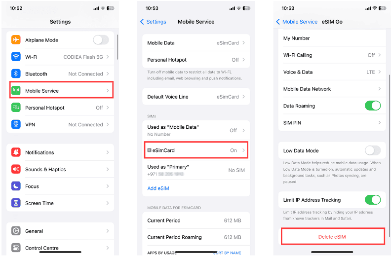 How to remove eSIM on iPhone