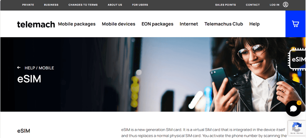 Telemach eSIM service