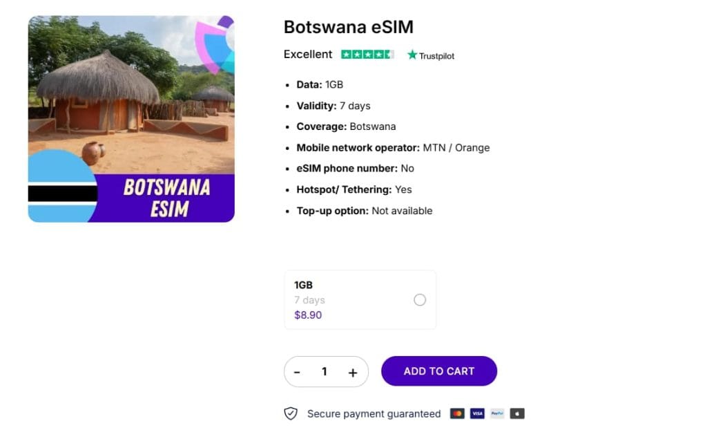 Botswanan eSIM from Gigago