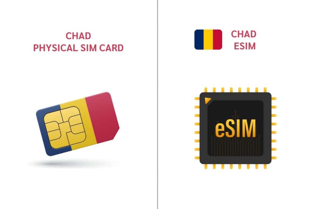 Two types of Chad SIM cards: physical SIM and eSIM