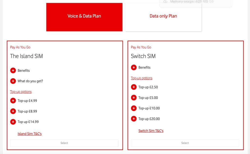 airtel vodafone jersey island prepaid sim plans