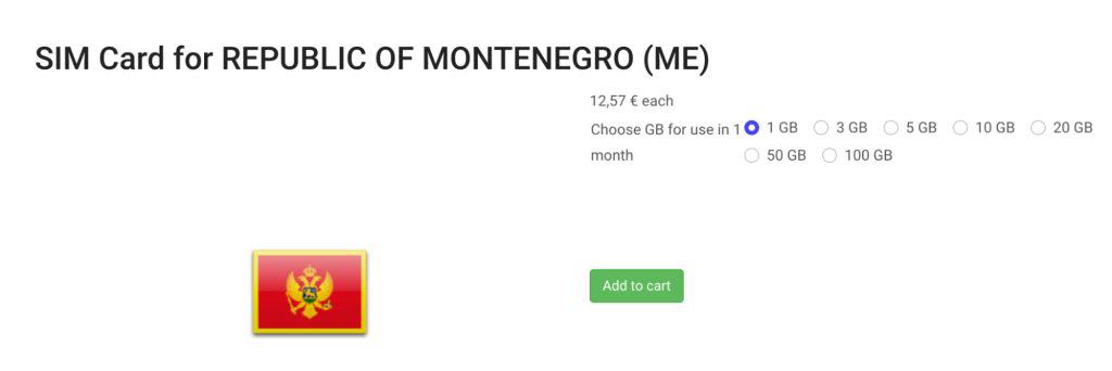 buy montenegro sim online