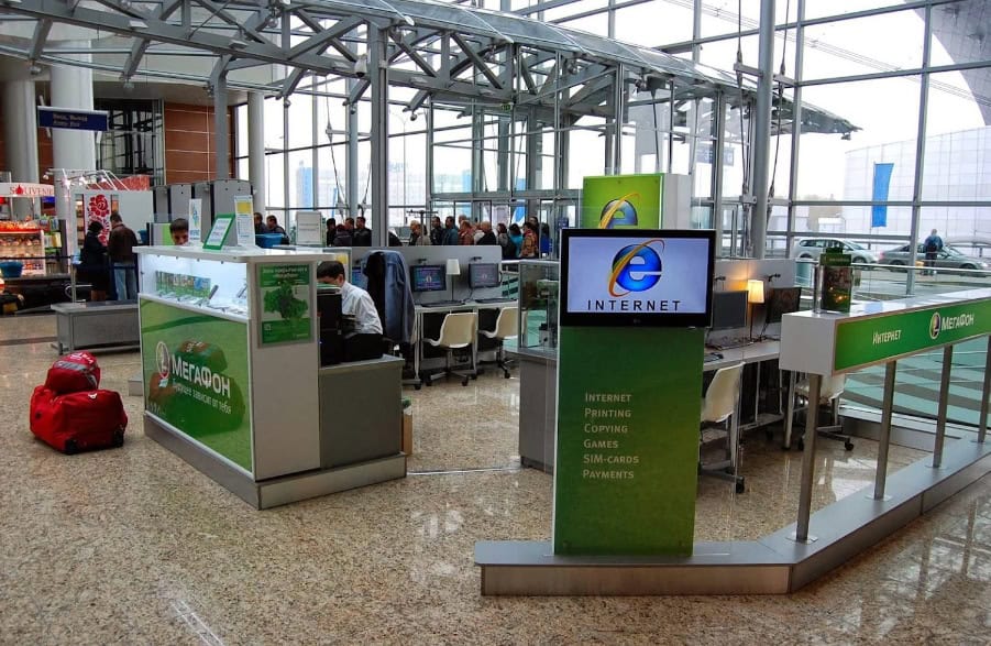 MegaFon Internet Cafe sell SIM Card at Sheremetyevo Airport (SVO)