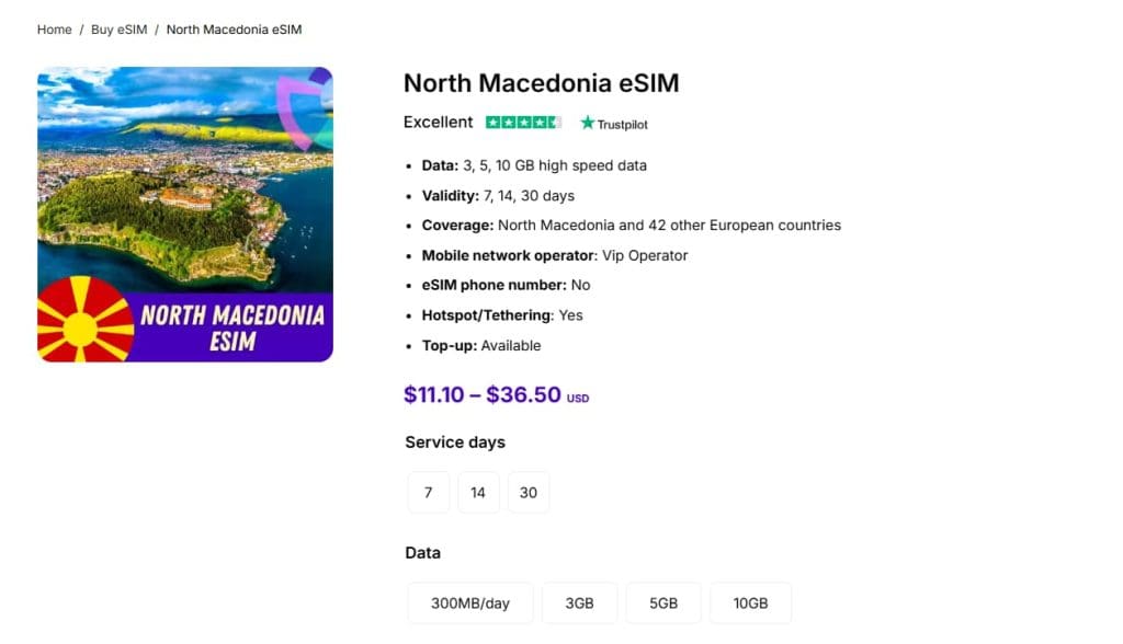 North Macedonia eSIM