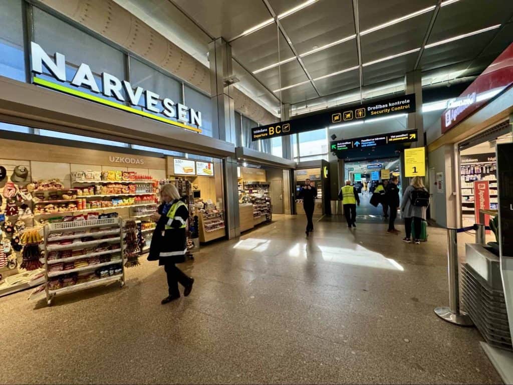 narvesen store at riga airport latvia