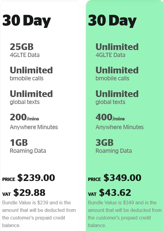 BMobile plans