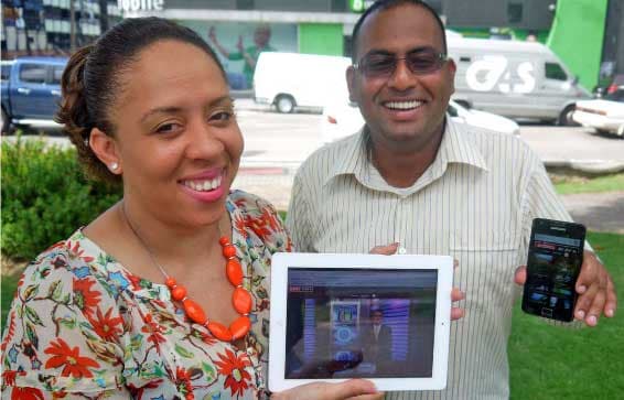 Tourists are using their phone in Trinidad and Tobago