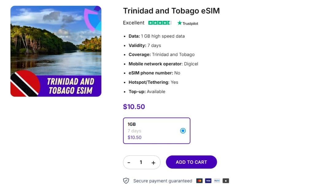 Trinidad and Tobago eSIM from Gigago