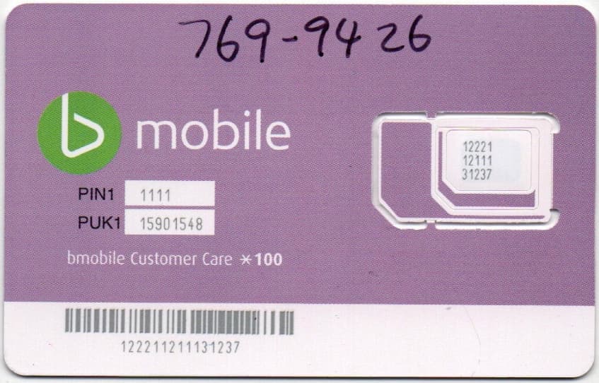 Activation BMobile SIM Card