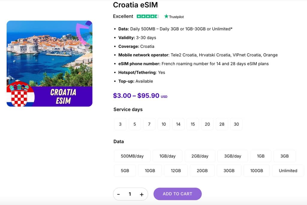 croatia esim gigago