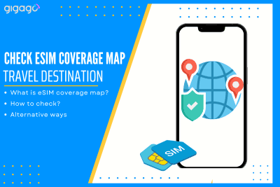 How to check the eSIM coverage map for my travel destination