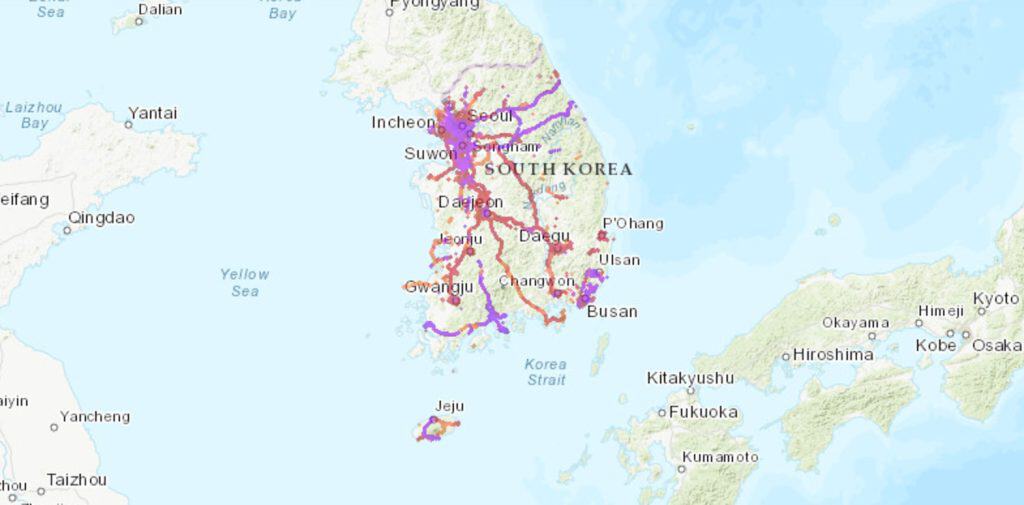 lg u+ coverage in south korea