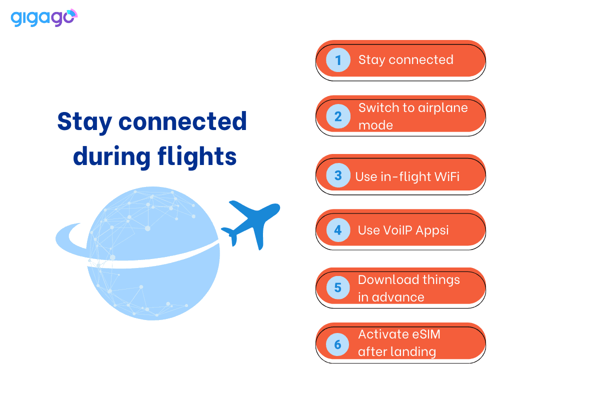 Steps to stay connected during flights