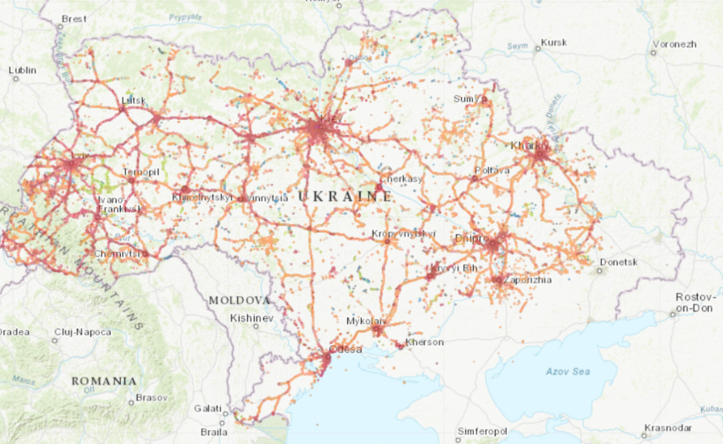 Kyivstar SIM card & eSIM Coverage map