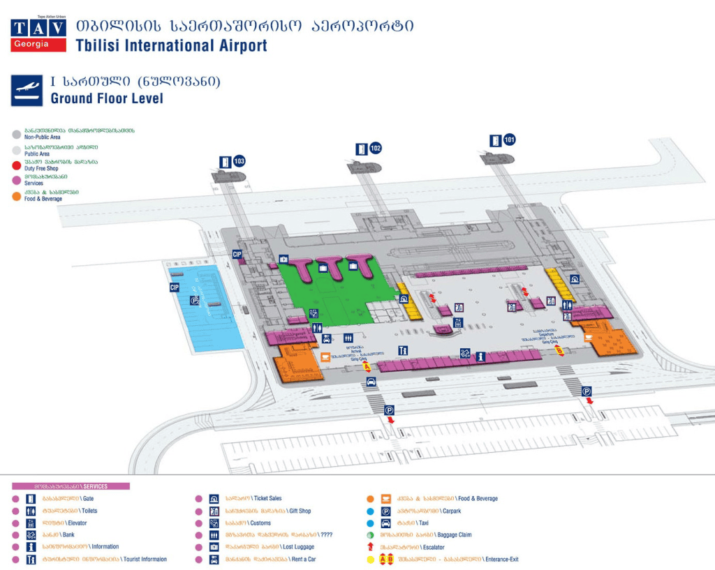 Tbilisi International Airport (TBS) maps