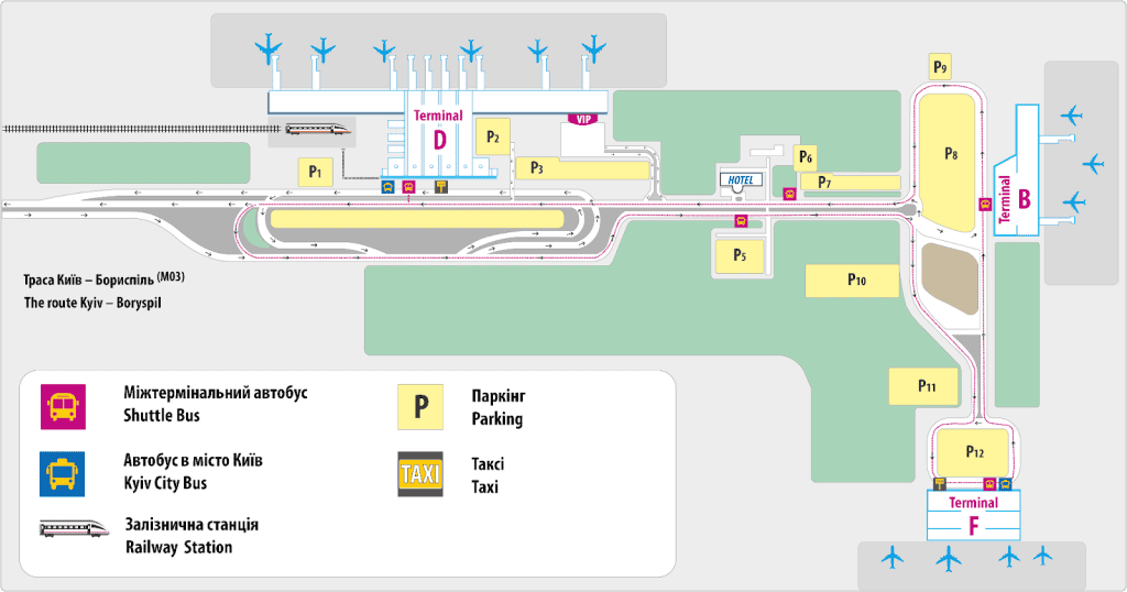 Boryspil Airport Maps in Ukraine.