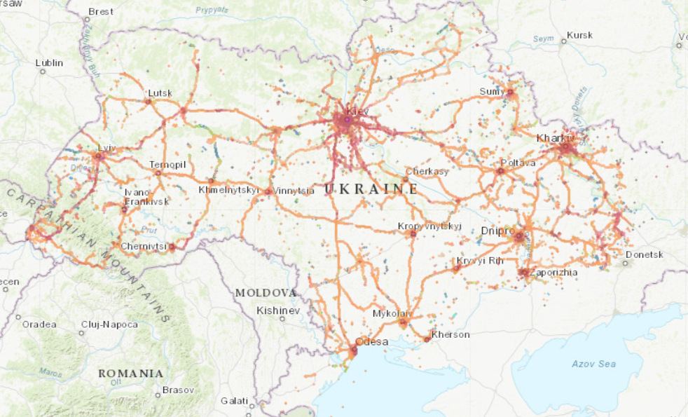 Vodafone Ukraine SIM card & eSIM coverage map