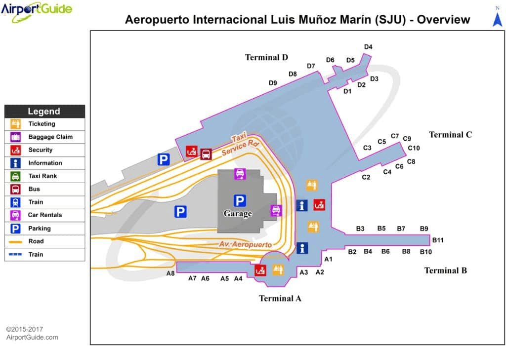 Luis Muñoz Marín International Airport (SJU) in San Juan, Puerto Rico