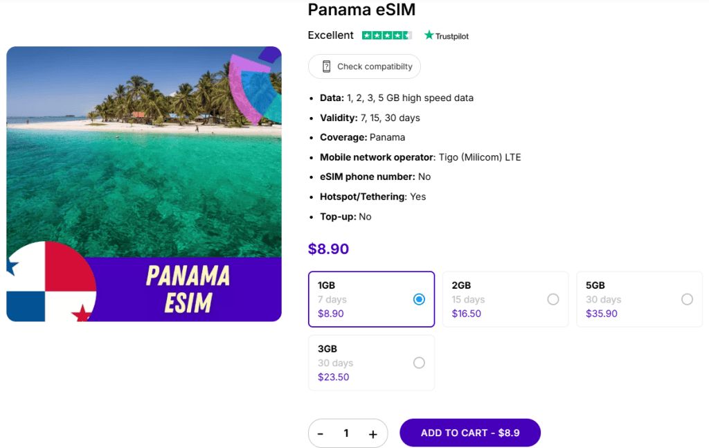 Save time by activating your Gigago Panama eSIM plan
