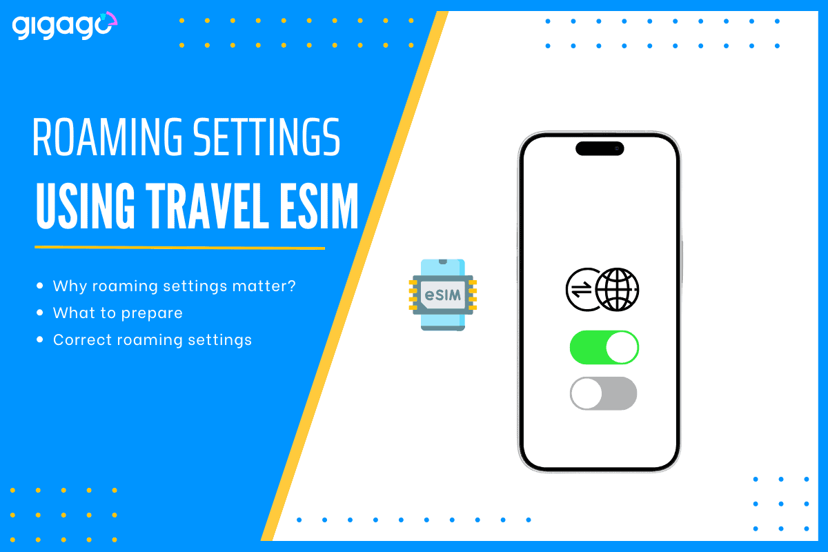 Correct roaming settings when using a travel eSIM