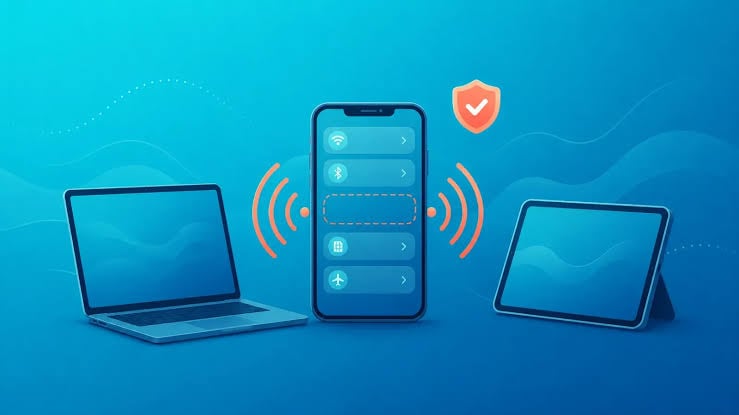 eSIM from mobile phone can be shared to laptops via hotspot feature