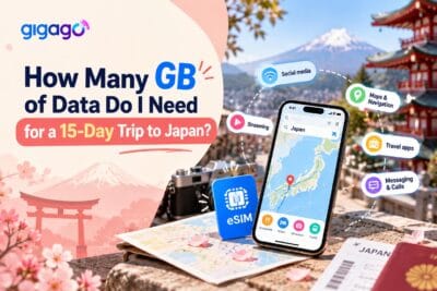 How many GB of data for a 15-day trip in Japan